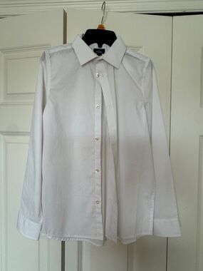 Stafford White Long-Sleeve Dress Shirt Boys Youth L 14/16